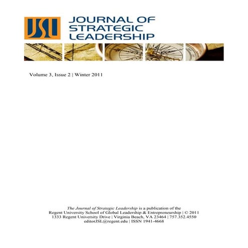 Journal of strategic leadership v3 is2 2011 | PDF