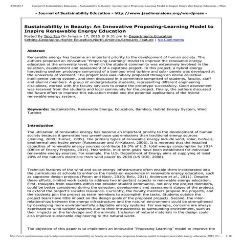 Sustainability in beauty  an innovative proposing learning model to inspire r...