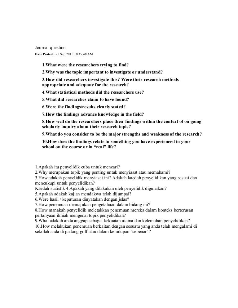Journal question