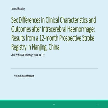 Sex Differences in Clinical Characteristics and Outcomes after Intracerebral ...