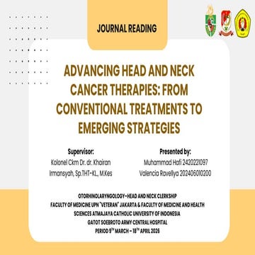 Summary of Advancing Head and Neck Cancer Therapies: From Conventional ...