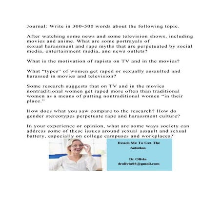 Journal Write in 300-500 words about the following topic.After .docx