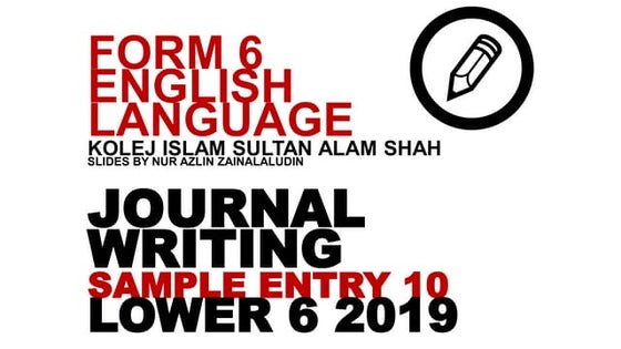 Journal writing sample entry 02 | PPT