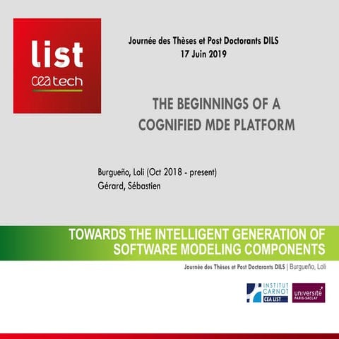 Towards the intelligent generation of software modeling components