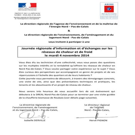 Journee reseaux chaleur Nord Pas-de-Calais