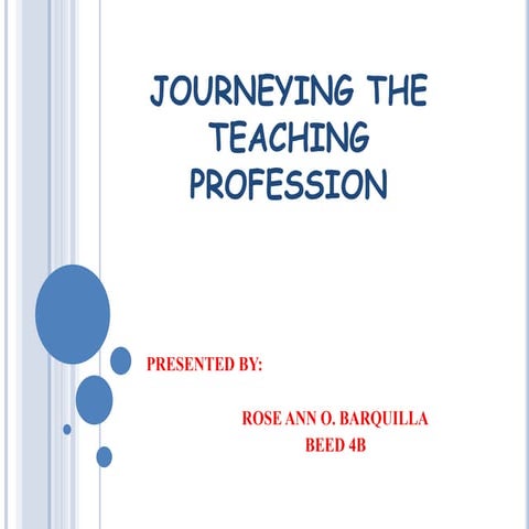 Journeying the teaching profession myself and my career by rose ann o. barquilla
