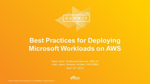 Best Practices for Deploying Microsoft Workloads on AWS