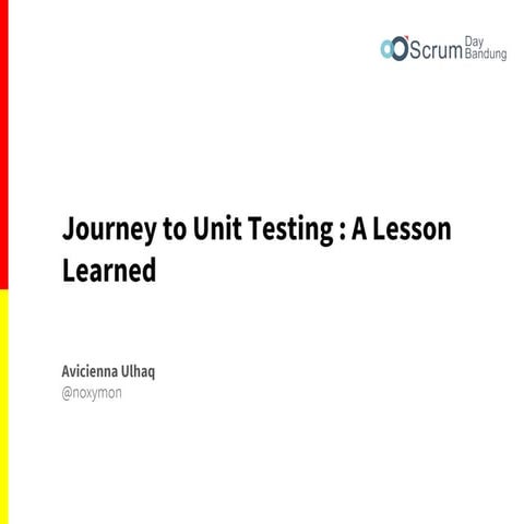 Journey to unit testing