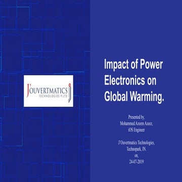 Impact of Power Electronics on 'Global Warming'.
