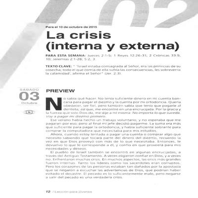 Joven | Lección 2 | La crisis (interna y externa) | Escuela Sabática