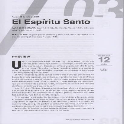 Lección 3 – Joven – El Espíritu Santo – Escuela Sabática Tercer trimestre 2014