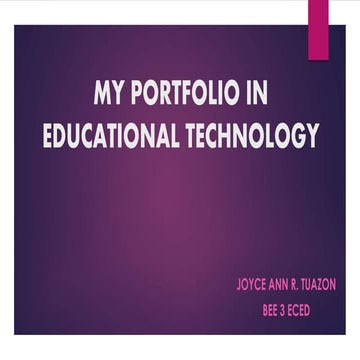 My portfolio in educational technology | PPTX
