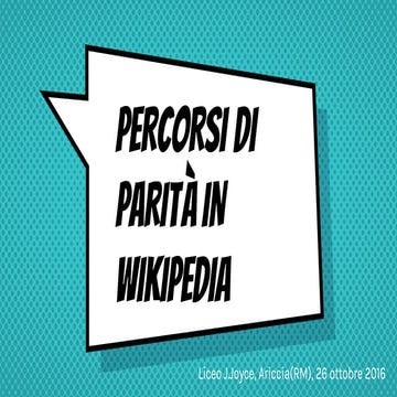WDG - Percorsi di parità in Wikipedia