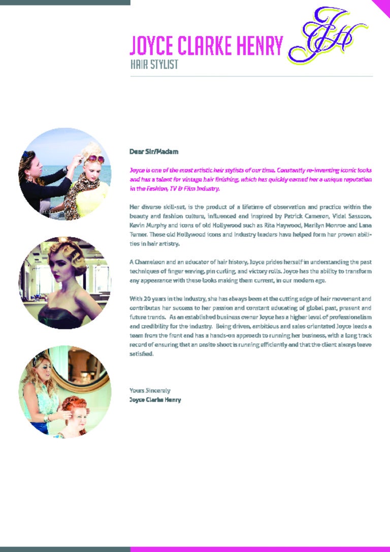 hairstylist cover letters