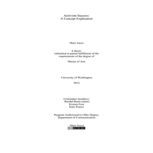 Activism Success: A Concept Explication