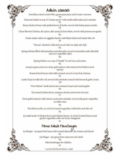 Joy english menu first course | PDF