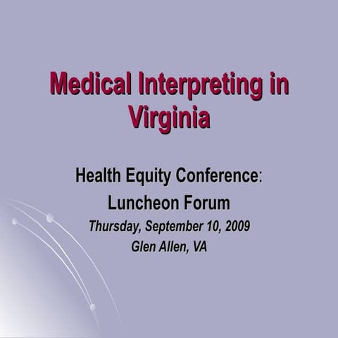 Medical Interpretation in Virginia
