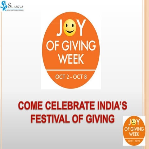 Joy of Giving Presentation for Corporates