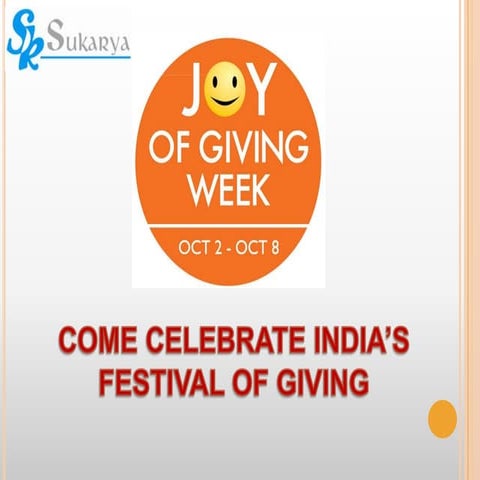 Joy of Giving Presentation for Individuals