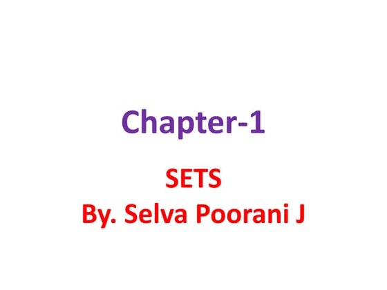 Introduction to Sets | PPSX