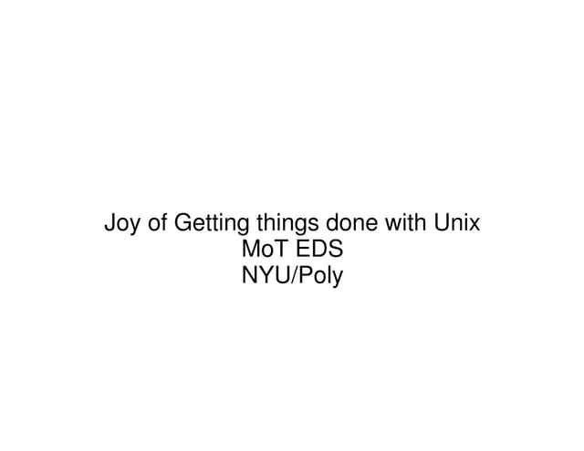 Joy of Unix
