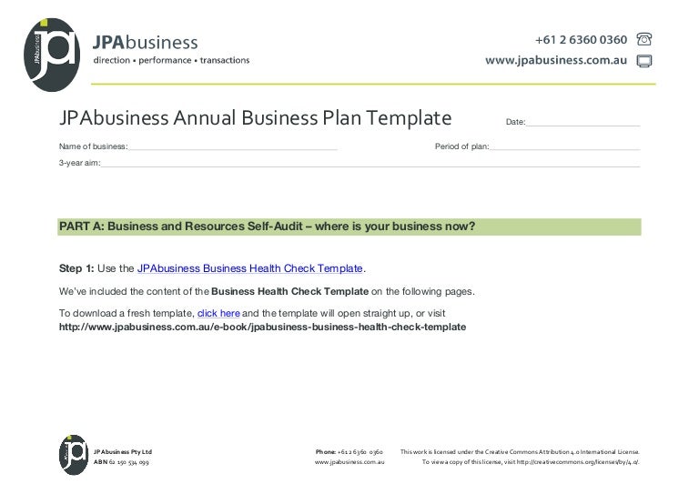 jpabusiness annual business plan template