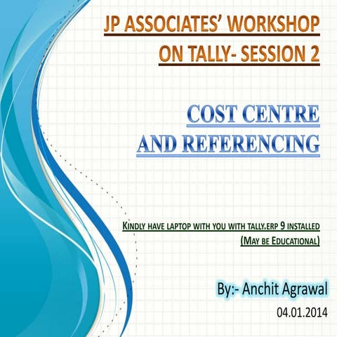 Workshop on tally- Cost Centre