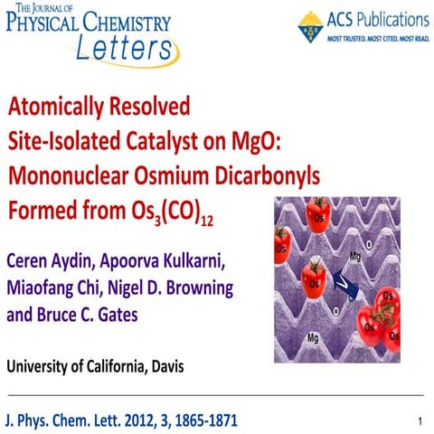 Jpc lett 10.1021jz300574u-gates presentation on Atomically Resolved Site-Isolated Catalyst on MgO