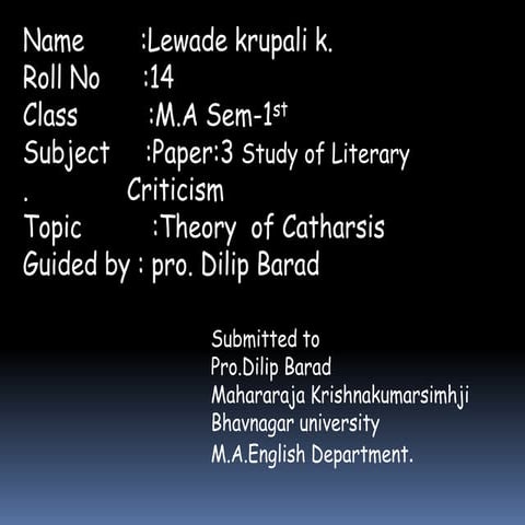 Theory of  catharsis 