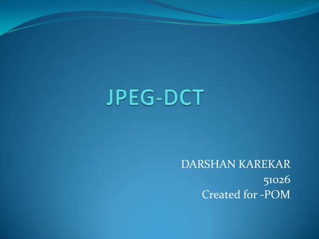 Jpeg dct