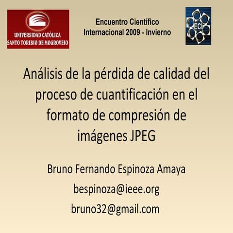 ECI 2009i - Analisis de la pérdida de Calidad en la Cuantificacion JPEG