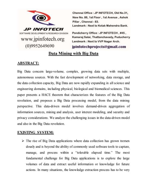 JPJ1417   Data Mining With Big Data