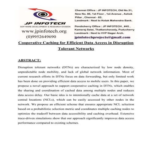 JPJ1448   Cooperative Caching for Efficient Data Access in Disruption Toleran...