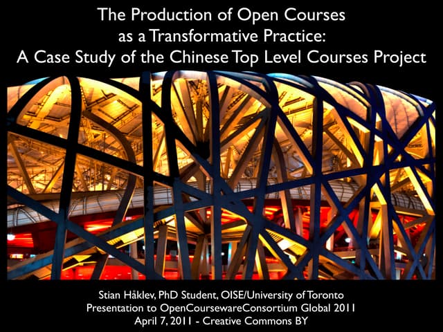 The Production of Open Courses as a Transformative Practice: A Case Study of ...