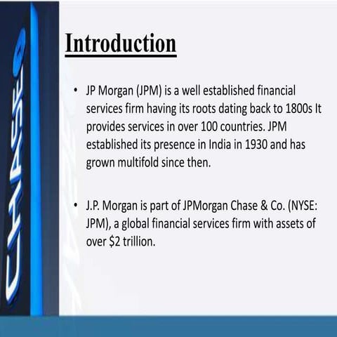 Jpmc | PPTX | Business Banking & Finance | Business