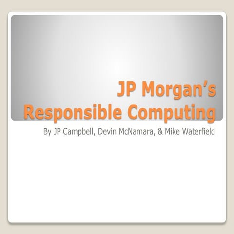 Case study on JP Morgan Chase & Co | DOCX