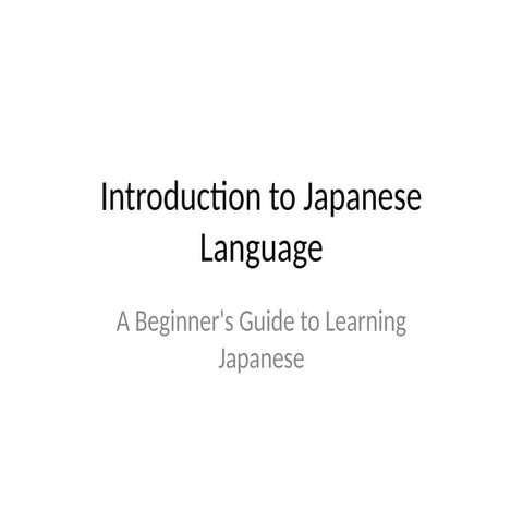 JPN111 First Year Notes SDSU Introduction to the Japanese Language | PPTX
