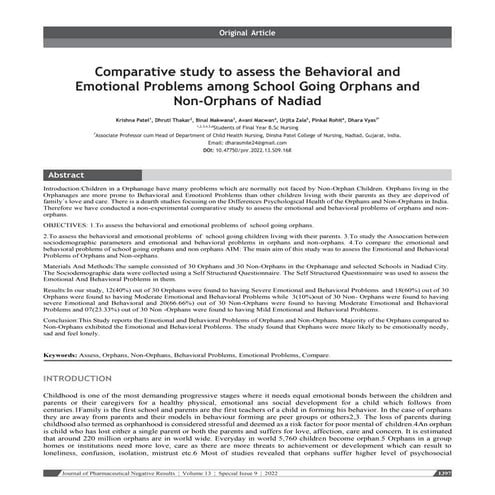 Comparative study to assess the Behavioral and Emotional Problems among Schoo...