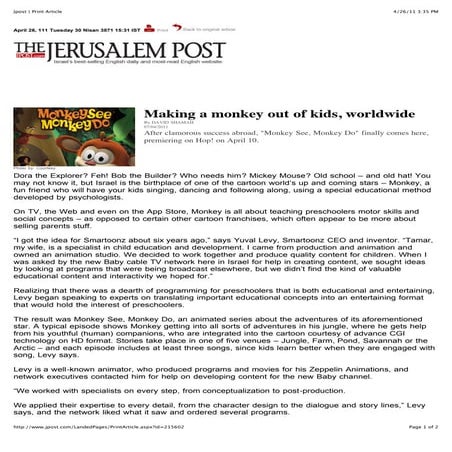 Jpost | monkey see monkey do | PDF