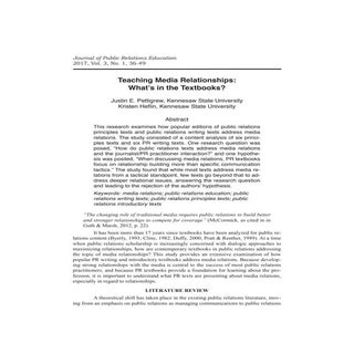 Teaching Media Relationships: What’...