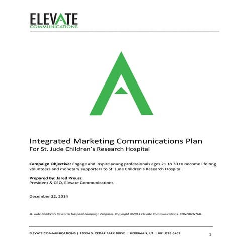 Integrated Marketing Communications Plan for St. Jude