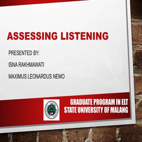 Assessing Listening