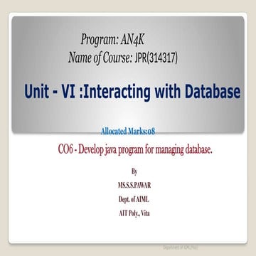 Comprehensive Guide to Java Database Connectivity and Architecture | PPTX