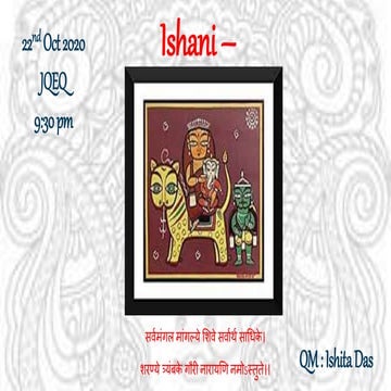 Jqeq 22nd oct   ishani