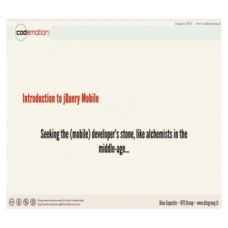 Introduction to Mobile Development with jQuery Mobile