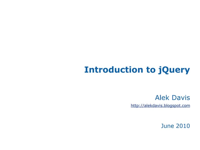 Introduction to jQuery