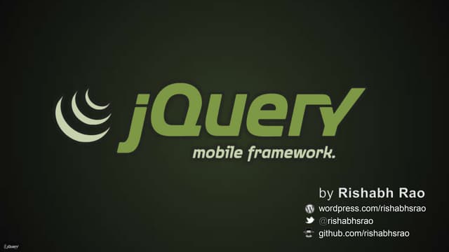 Introduction to the jQuery mobile framework
