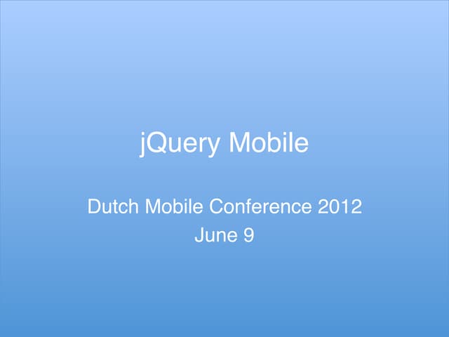 jQuery Mobile Introduction