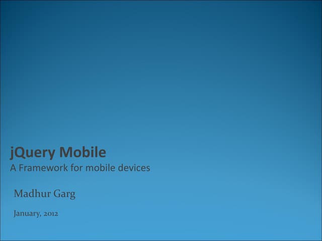 jQuery Mobile with HTML5