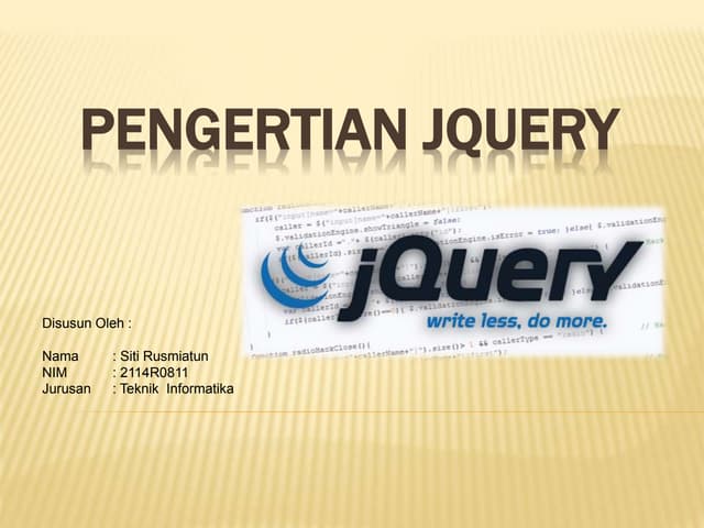 Jquery ppt | PPT